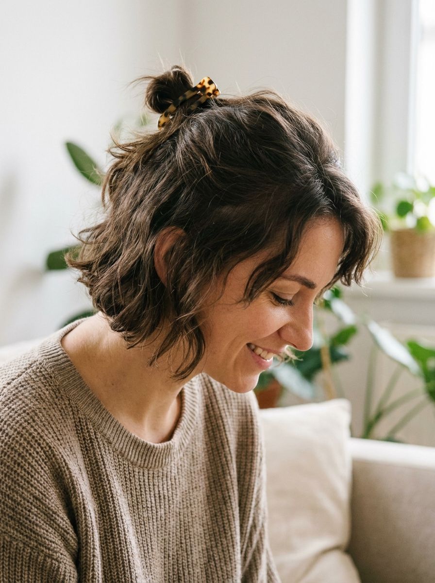 Mini Half-Up bei kurzen Haaren - Kurzhaarfrisuren stylen